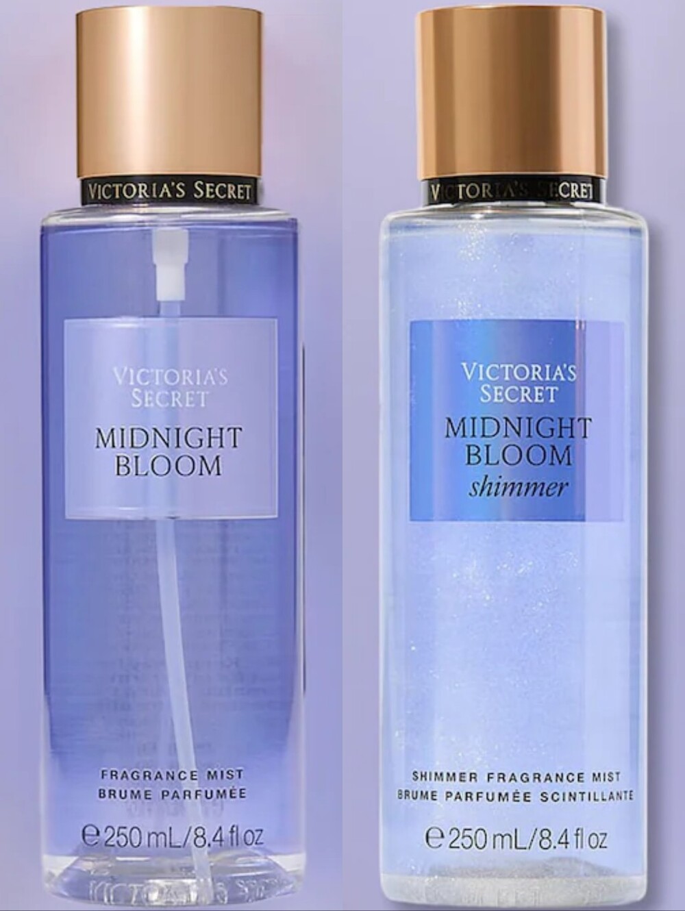 Victoria's Secret Midnight Bloom Fragrance Mist Clsssic & Shimmer 2pc Set NEW